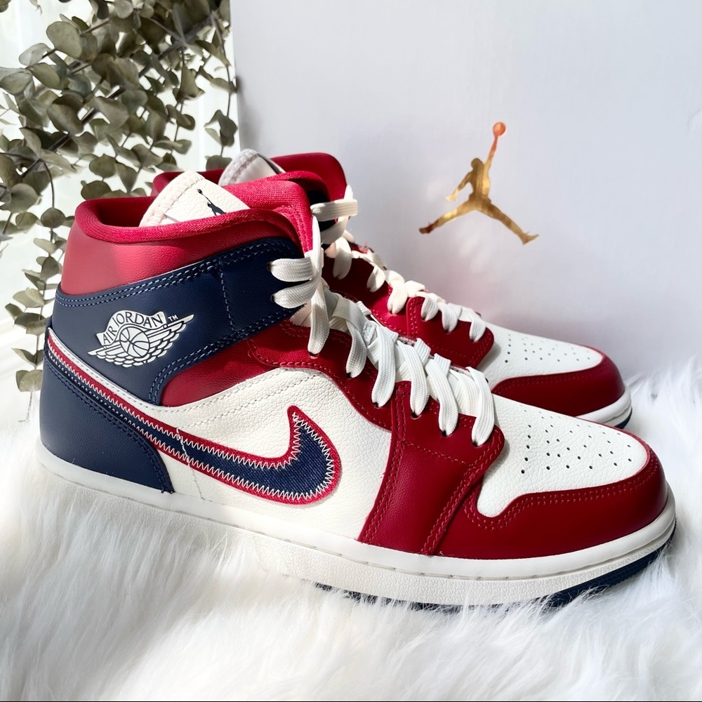 Nike Air Jordan 1 Mid SE Gym Red W8.5 DQ7648-600 USA NIB - Picture 4 of 16